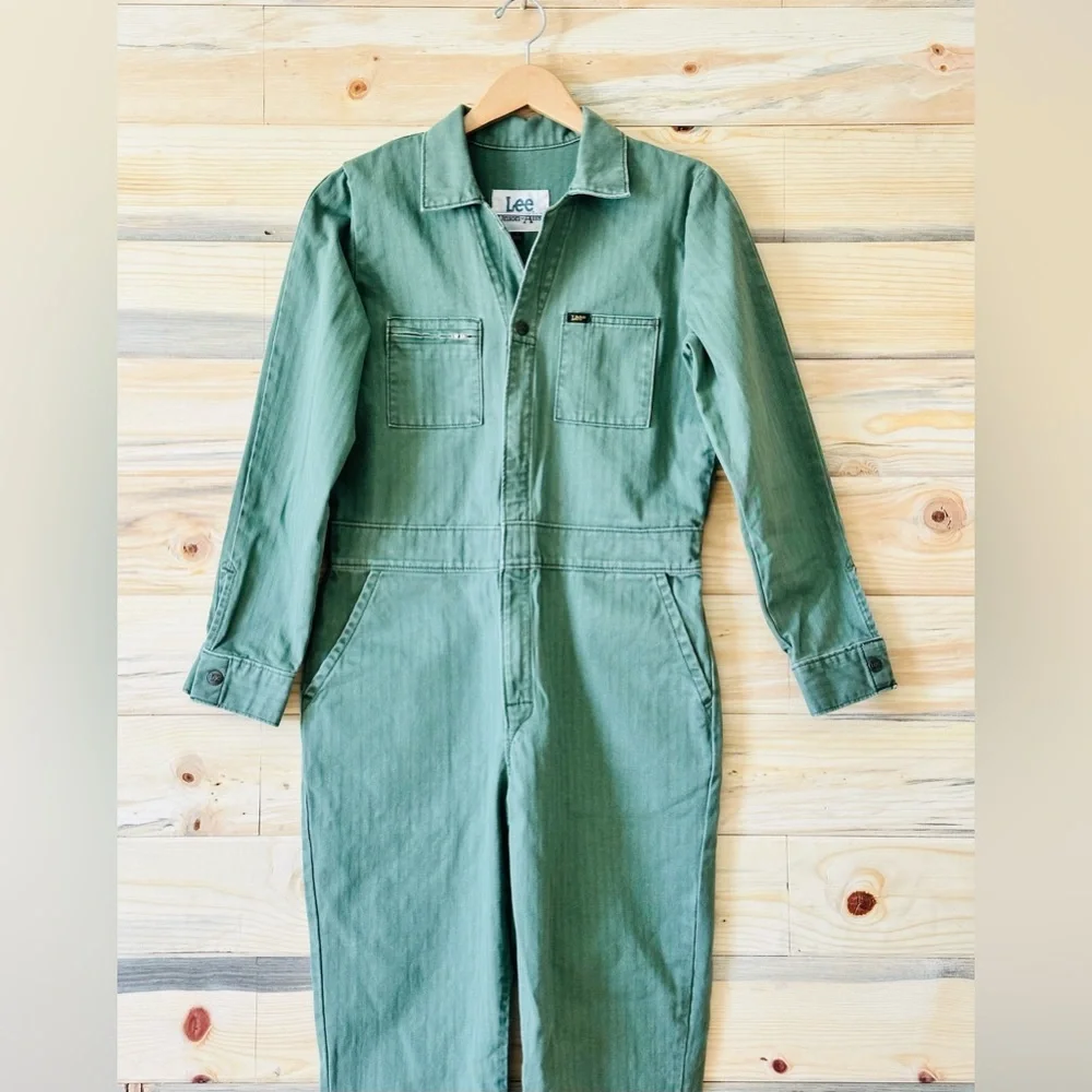 Lee vintage striped fitted Unionnalls from Free People Olive Green Jumpsuit